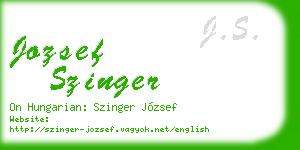 jozsef szinger business card